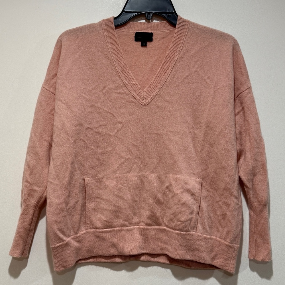 J. Crew Collection Italian Cashmere Sweater XS Pink Oversized Classic Staple‎